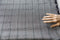 Black and White Plaid Stretch Wool Suiting Seersucker Fabric Remnant 1 yard 12 inches length